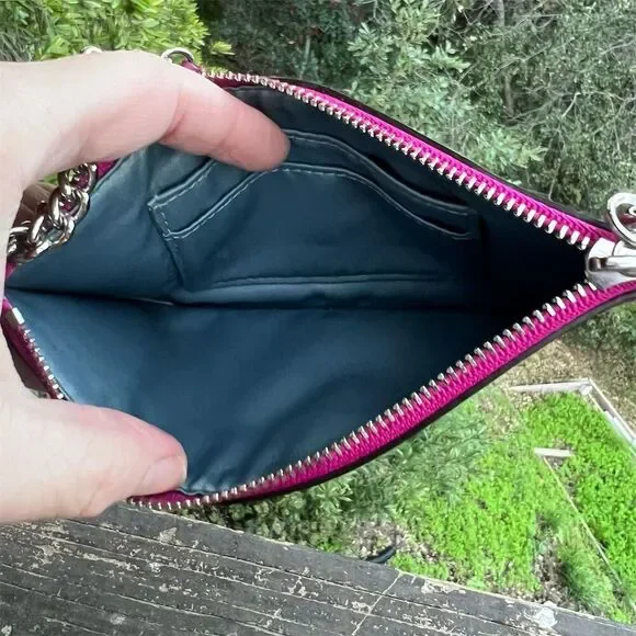 COACH VINTAGE Madison Leather Wristlet Wallet Clutch Fuchsia Pink w Silver Hardw - Picture 6 of 6